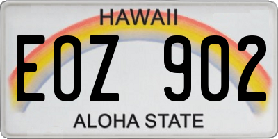 HI license plate EOZ902