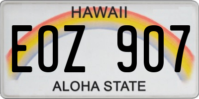 HI license plate EOZ907