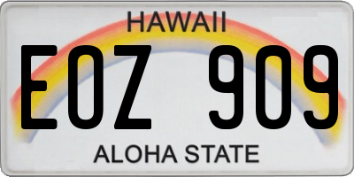 HI license plate EOZ909