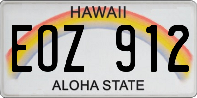 HI license plate EOZ912