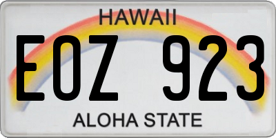 HI license plate EOZ923