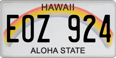 HI license plate EOZ924