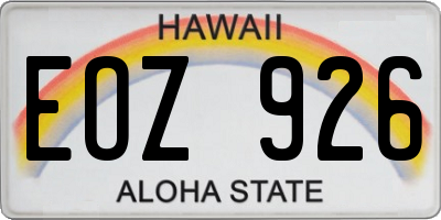 HI license plate EOZ926