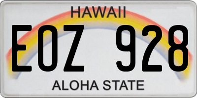 HI license plate EOZ928