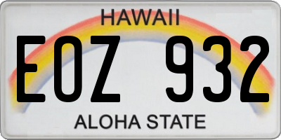 HI license plate EOZ932