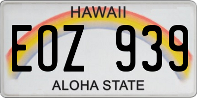 HI license plate EOZ939