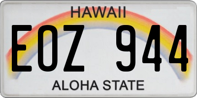HI license plate EOZ944