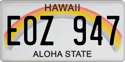 HI license plate EOZ947