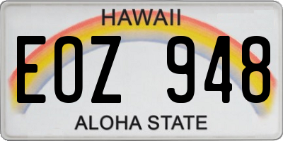 HI license plate EOZ948