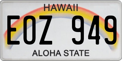 HI license plate EOZ949