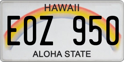 HI license plate EOZ950