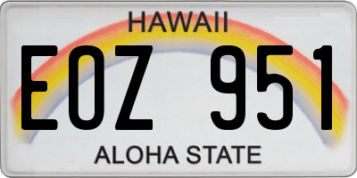 HI license plate EOZ951