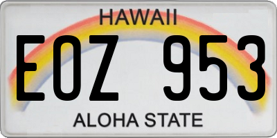 HI license plate EOZ953