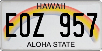 HI license plate EOZ957