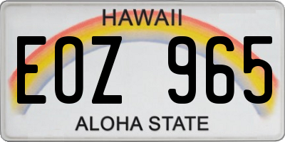 HI license plate EOZ965
