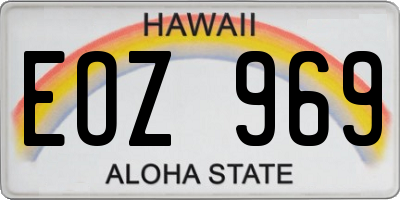 HI license plate EOZ969