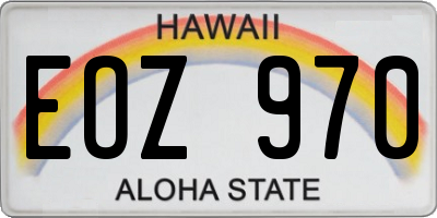 HI license plate EOZ970