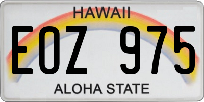 HI license plate EOZ975