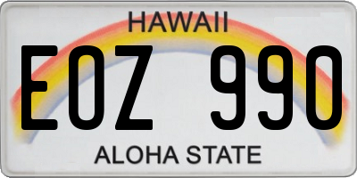 HI license plate EOZ990