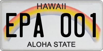 HI license plate EPA001
