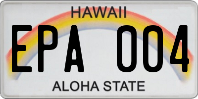 HI license plate EPA004