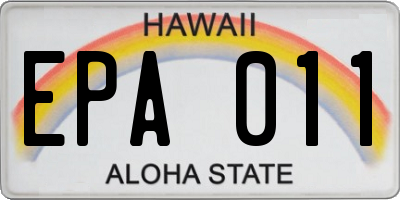 HI license plate EPA011