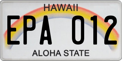 HI license plate EPA012
