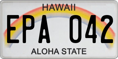 HI license plate EPA042