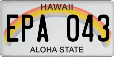 HI license plate EPA043