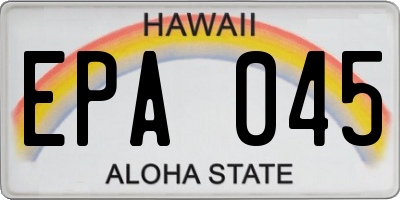 HI license plate EPA045