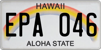 HI license plate EPA046