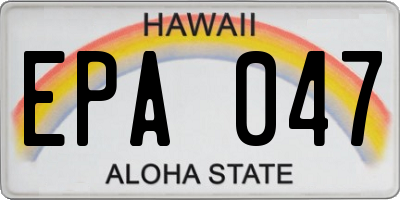 HI license plate EPA047