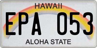 HI license plate EPA053