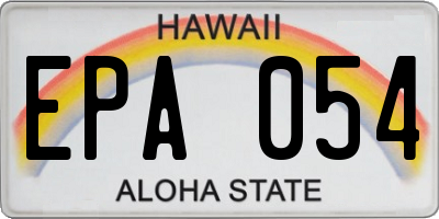 HI license plate EPA054