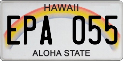 HI license plate EPA055