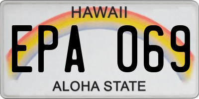 HI license plate EPA069