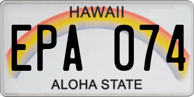 HI license plate EPA074