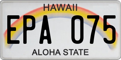 HI license plate EPA075