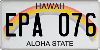 HI license plate EPA076