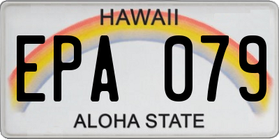 HI license plate EPA079
