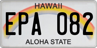HI license plate EPA082