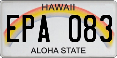 HI license plate EPA083
