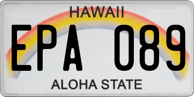 HI license plate EPA089