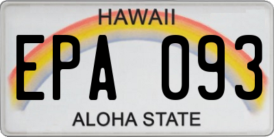 HI license plate EPA093