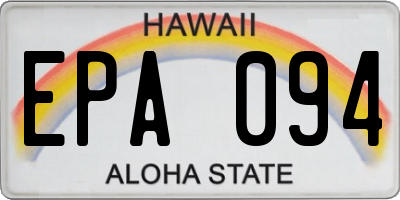 HI license plate EPA094