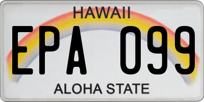 HI license plate EPA099
