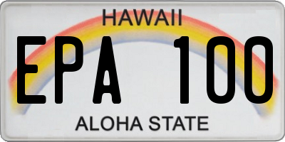 HI license plate EPA100