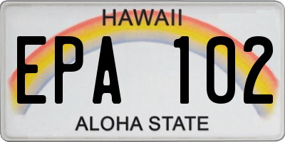 HI license plate EPA102