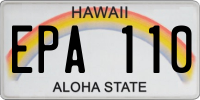 HI license plate EPA110