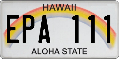 HI license plate EPA111